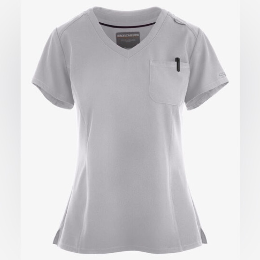 Skechers Light Gray V-Neck Women's Top